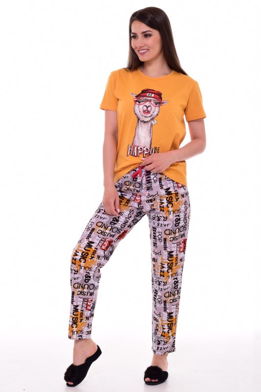 Women's pajamas 1-209 (mustard), Llama