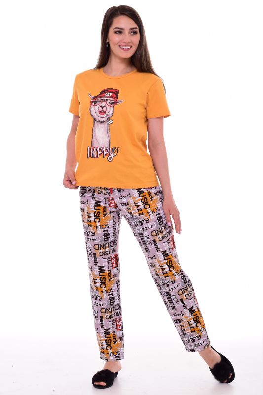 Women's pajamas 1-209 (mustard), Llama