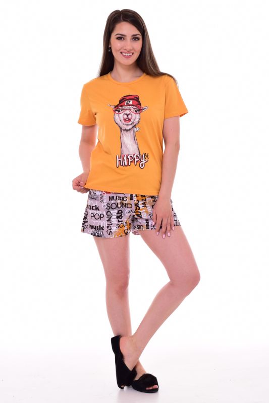 Women's pajamas 1-210 (mustard) Llama