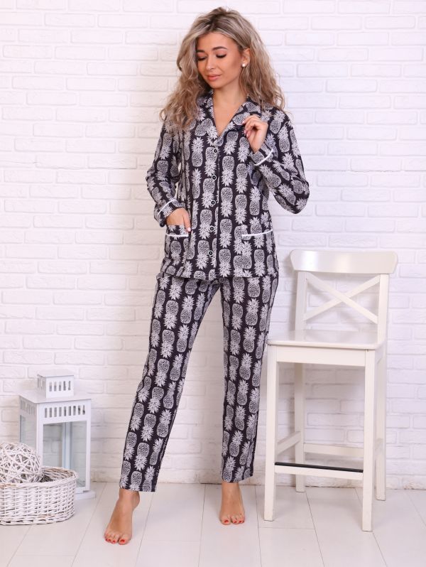 Women's pajamas 1-222g (black)