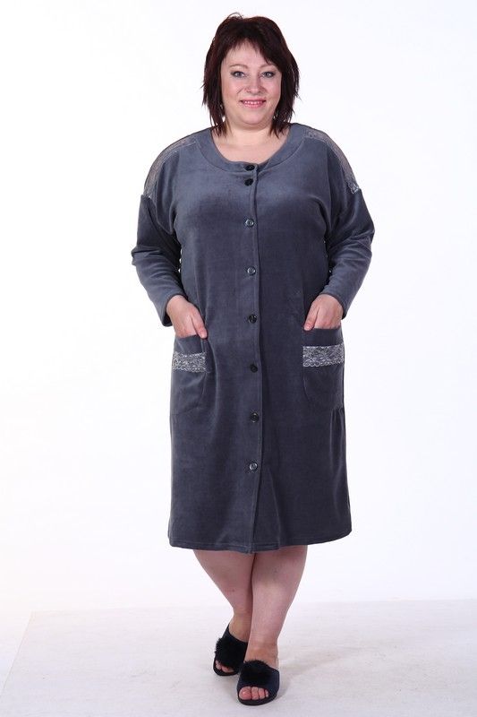 Women's dressing gown 3-134b (grey)