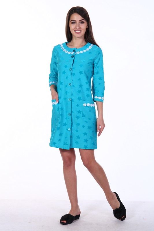 Women's robe 3-137b (turquoise)