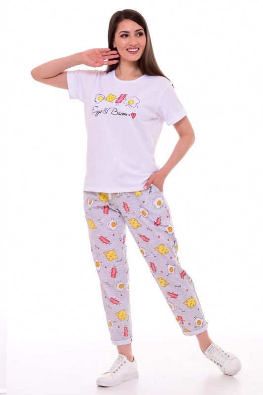 Women's pajamas 5-290 (white), Eggs &amp; Bacon